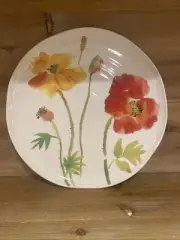FLORE PLATE CRATE & BARREL 9” Made in Italy -Flowers Spring