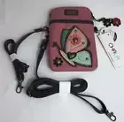 Chala Zip Wallet Pouch Crossbody Wristlet Butterfly Pink #827 NEW