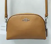 Coach Madi Light Saddle Brown Crossgrain Leather Zipper Crossbody Bag - NWT