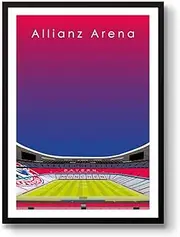 GroundDesigns FC BAYERN MUNCHEN Football Gift ALLIANZ ARENA Stadium Art Unframed A3 Print Munich
