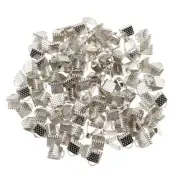 100 Pinch Cord Ends Ribbon Clasp for