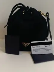 New PRADA Tessuto 1N1863 Auth Cards- Drawstring Bag Wristlet Pink Blue Black