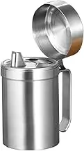Stainless Steel Olive Oil Dispenser Bottle, Leak-Proof Cooking Oil Can, Drip Free Kitchen Dispenser Pot, Syrup Jar keeper, Storage Container with Lid, Easy to Fill and Clean (550ml)