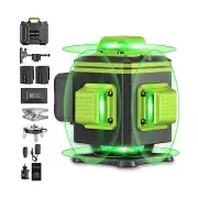 16 Lines Laser Level Self Leveling - 4x360° Cross Line Laser with LCD Scree