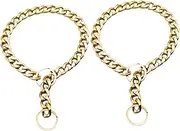 COLLBATH 2pcs Dog Decoration Chain Pet Training Collars Chain for Dogs Pet Dog Neck Chain Cat Chain Dog Necklace Puppies Collars Dog Tag Accessories Summer Electroplated Aluminum