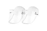 2X Outdoor Protection Hat Anti-Fog Pollution Dust Protective Cap Full Face HD Shield Cover Adult White