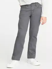 Old Navy Kid Boys Gray Wash Straight Non-Stretch Jeans Size 14 Plus or 16 Plus