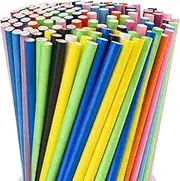 YALLOVE Solid Color Paper Drinking Straws, Biodegradable Compostable Straws for Coffee, Bubble Tea, Milkshakes, Juice Cocktail (Assorted Colors)