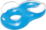 Figure 8 Shape Swimming Ring, Double People Inflatable Swim Ring with Pillow, Inflatable Pool Float Lake and Beach Floaty Summer Toy LWX