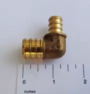 100 PIECES 3/4" PEX X 1/2" PEX REDUCING ELBOW BRASS CRIMP FITTINGS LEAD FREE