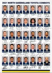 North Queensland Cowboys signed TEAM POSTER,NRL RUGBY, STORM, DOGS Panthers,eel2