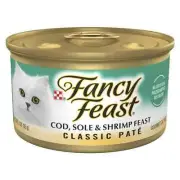 24 cans Purina Fancy Feast Classic Wet Cat Food – Cod, Sole & Shrimp Feast