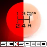 GLOW RED/BLACK FING FAST SHIFTKNOB 5 SPEED SHORT THROW SHIFTER LEVER 10X1.25 K01