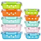 10 Pack Glass Meal Prep Containers with Removable Silicone Sleeves,Food Stora...