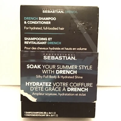 Professional Sebastian Drench Shampoo & Conditioner 250ml/8.4oz Gift Set New