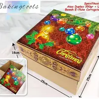 在飛比找蝦皮購物優惠-盒子瓦楞聖誕蛋糕聖誕蛋糕盒25x25x18cm