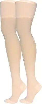 TRUFORM Unisex Thigh Highs Soft Top 20-30mmHg (Beige) Medium