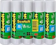 Scotch Permanent Glue Stick Solvent-Free, 1 Pack of 5 Glue Sticks, 21g per Stick - Water-Based Strong-Hold Adhesive Stick for Arts & Crafts