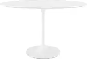 Modway Lippa Oval-Shaped Wood Top Dining Table, 48", White