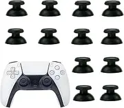12 Pieces Analog Thumb Grips Compatible with PS5 Controller Analog Stick Thumb Caps Controller Covers Dual Sense Wireless Controller Analog Anti-Slip Stick Caps Game Remote Joystick Caps (Black)