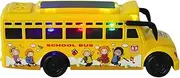 Kisangel Inertia Bus with Lights Sounds Realistic Pull Back Vehicle for Fun Educational Small Car for Boys Ages Present