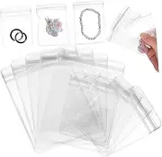COHEALI 100Pcs Small Zip Bags Transparent Self Sealing Jewelry Pouches for Storage Durable Earring Bags Versatile High Transparency for Home Small Business Use