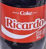 Share A Coke With Ricardo 2025 Personalized Gift Coca Cola Bottle 20 Oz.