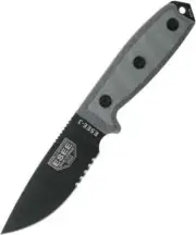 ESEE 3S Serrated Survival Knife Bushcraft Fixed Blade Coyote Sheath Clip MOLLE