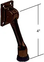 CRL J4538 Dark Bronze Door Mounted 4" Kick-Down Door Holder