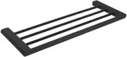 Towel Rail Double Black Square Wall Mounted for Bathroom Kitchen Stainless Steel