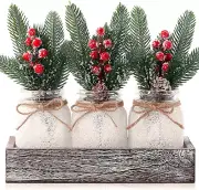 Christmas Table Centerpieces, Centerpieces for Tables Settings Farmhouse Wood Tr