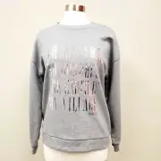 AllSaints Freedom Iona Graphic Sweatshirt In Gray Marl Sz 2 NWT Pullover