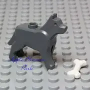 NEW Lego Minifig Dark Gray POLICE DOG Pet w/Bone - HP Grim Wolf Animal 4755 4756