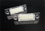 FIQOME 2x LED Licence Number Plate Light White, for Transporter V T5, for Multivan, for Caddy, III IV, for Jetta, III, for Superb I Car Number Plate Led Light