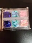 Nail Sequins Holographic Laser Cut Snow Flakes Nail Art plastic box directions