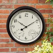 Garden Clocks Outdoor Waterproof, 15 Inch Retro Outdoor Clocks for The Garden Wall Mounted with Silent Clock Outside Clock Indoor Outdoor Decoration