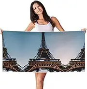 HTTUP Paris Eiffel Tower Print Quick Dry Beach Towel Lightweight Oversized for Adults for Travel and Pool Towels