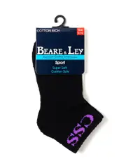 Black/Purple Socks With Embroidery