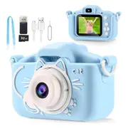 Kids Camera for Kids, Digital Camera for Kids Ages 4, 5, 6, 7, 8, 9, Christmas Birthday Gifts, MP3 Player, Kids Camera for 10-12 Years Old, children's camera with 32 GB card, Blue