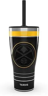 Tervis Traveler NBA Denver Nuggets - Night Game Triple Walled Insulated Tumbler Travel Cup Keeps Drinks Cold & Hot, 30oz with Straw Lid, Stainless Steel