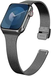 T Tersely Band for Apple Watch series 10 9 8 7 6 SE/SE2 5 4 3 2 1,for iWatch 42mm 41mm 40mm 38mm,Stainless Steel Bracelet Adjustable Metal Wristband Mesh Loop Sport Strap