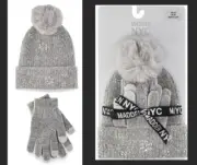Madden NYC Women's Beanie and Winter Glove 2-Piece Set, GRAY ONE SIZE NEW