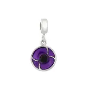 ANZAC Purple Poppy Charm POPPY REMEMBRANCE