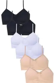 1 or 6 Pack Popular Girls Adjustable Seamless Cami Bras with Removable Padding