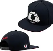 [Generic] All in Poker Baseball Cap Stylish Snapback Hat with Embroidered Cartoon Hands Black, Black, One Size