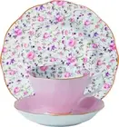 Royal Albert Rose Confetti Teacup, Saucer and Plate Set