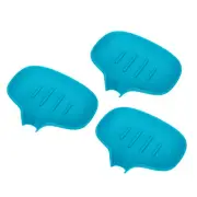 3 Pcs Bar Soap Holder Self-Draining Soap Dish Silicone Drainage Tray Lake blue