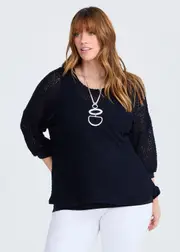 [TS] Taking Shape Textured Bianca Top Size 18-20 in Dark Indigo - Plus Size Women's Clothing Dark Indigo