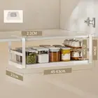 Expandable Under Cabinet Storage Rack Telescopic Cabinet Shelf Spice Holder $d
