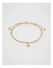 [Seed Heritage] M Letter Chains Bracelet in Gold